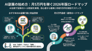 AIを使った副業の始め方｜2026年おすすめ7選と月5万円ロードマップ