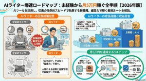 AIライターとは？未経験から月5万稼ぐまでのロードマップ完全版【2026年】