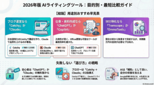 AIライティングツールおすすめ10選｜ブログ・仕事で使える最強ツール比較【2026年】